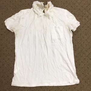 White Miu Miu lace Peter Pan collar t-shirt
